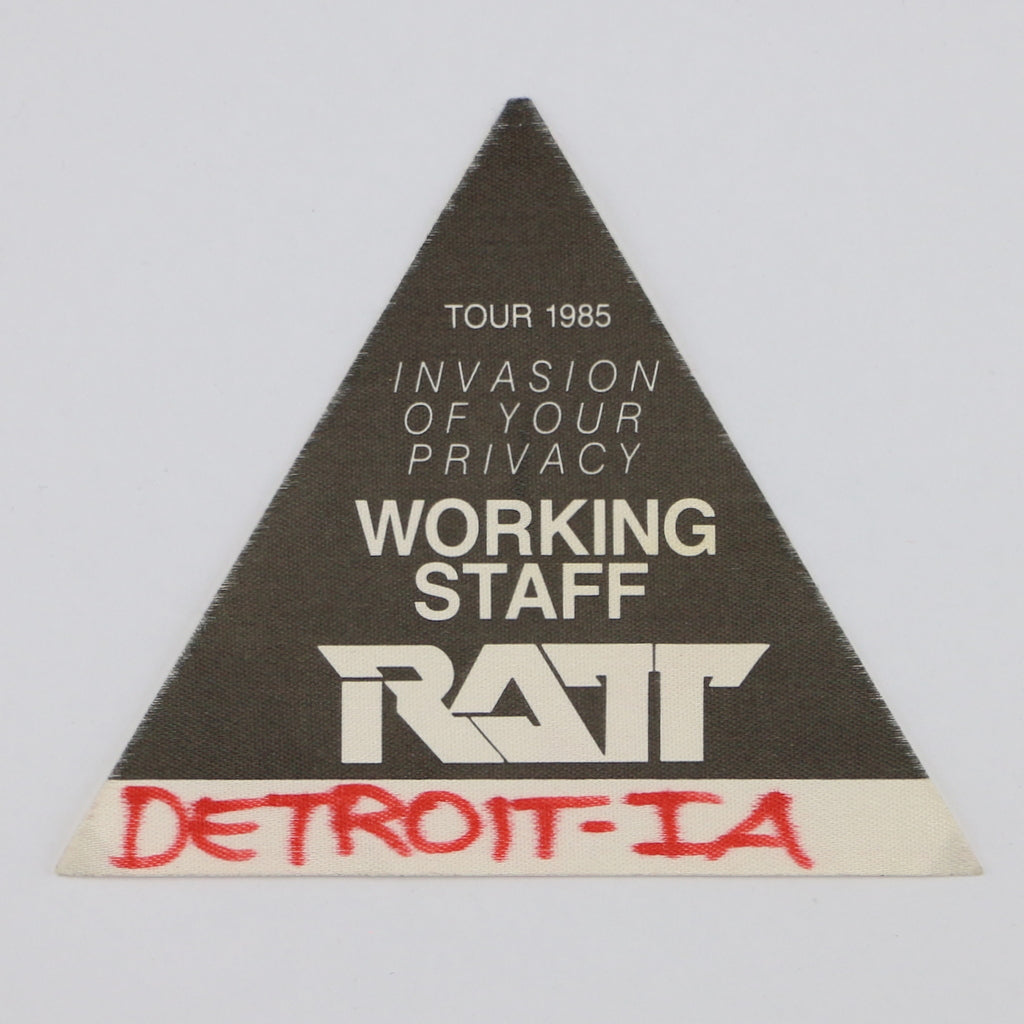 1985 Ratt Invasion Of Your Privacy Tour Working Staff Backstage Pass