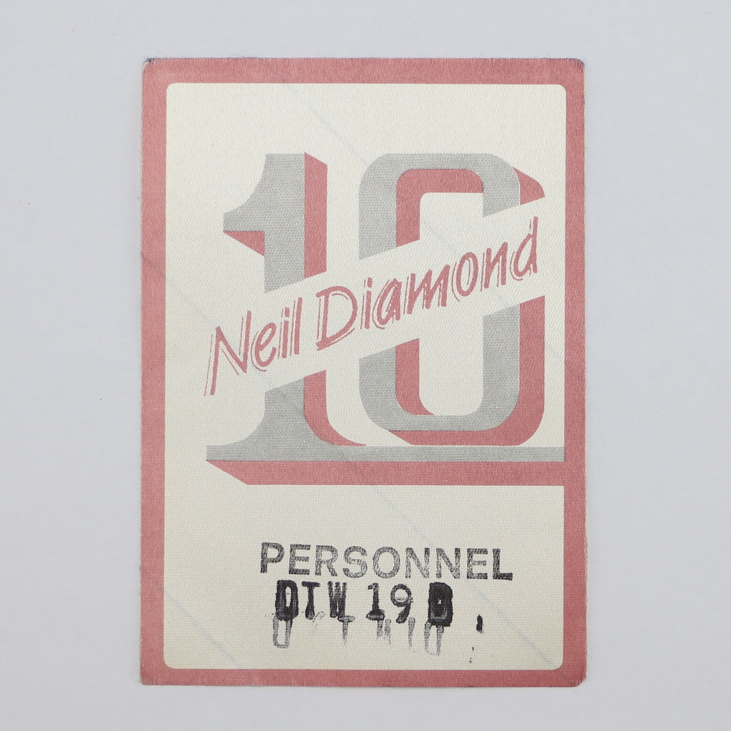 1982 Neil Diamond Tour Stage Hand Personnel and Backstage Pass