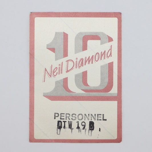 1982 Neil Diamond Tour Stage Hand Personnel and Backstage Pass