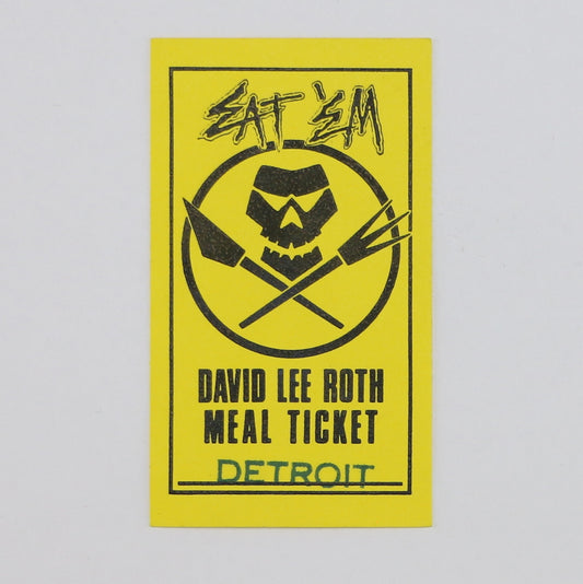 1986 David Lee Roth Eat 'Em and Smile Meal Ticket Pass