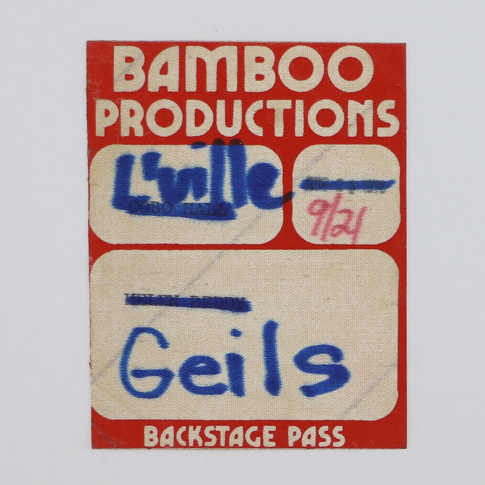 1980s J Geils Band Backstage Pass