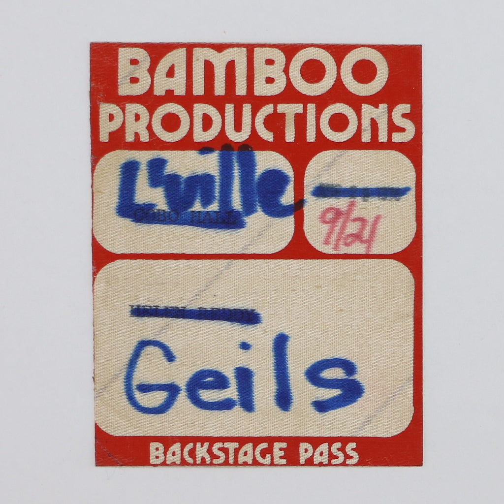 1980s J Geils Band Backstage Pass