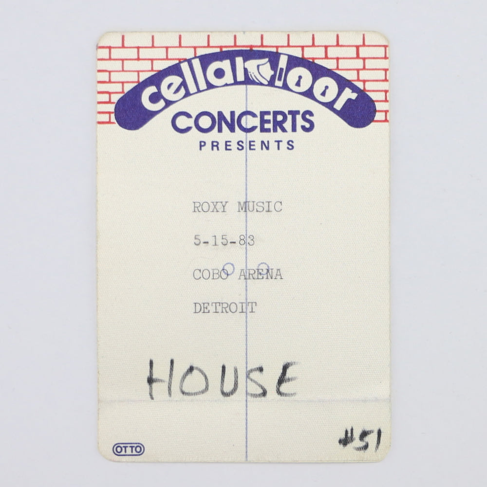 1983 Roxy Music Backstage Pass