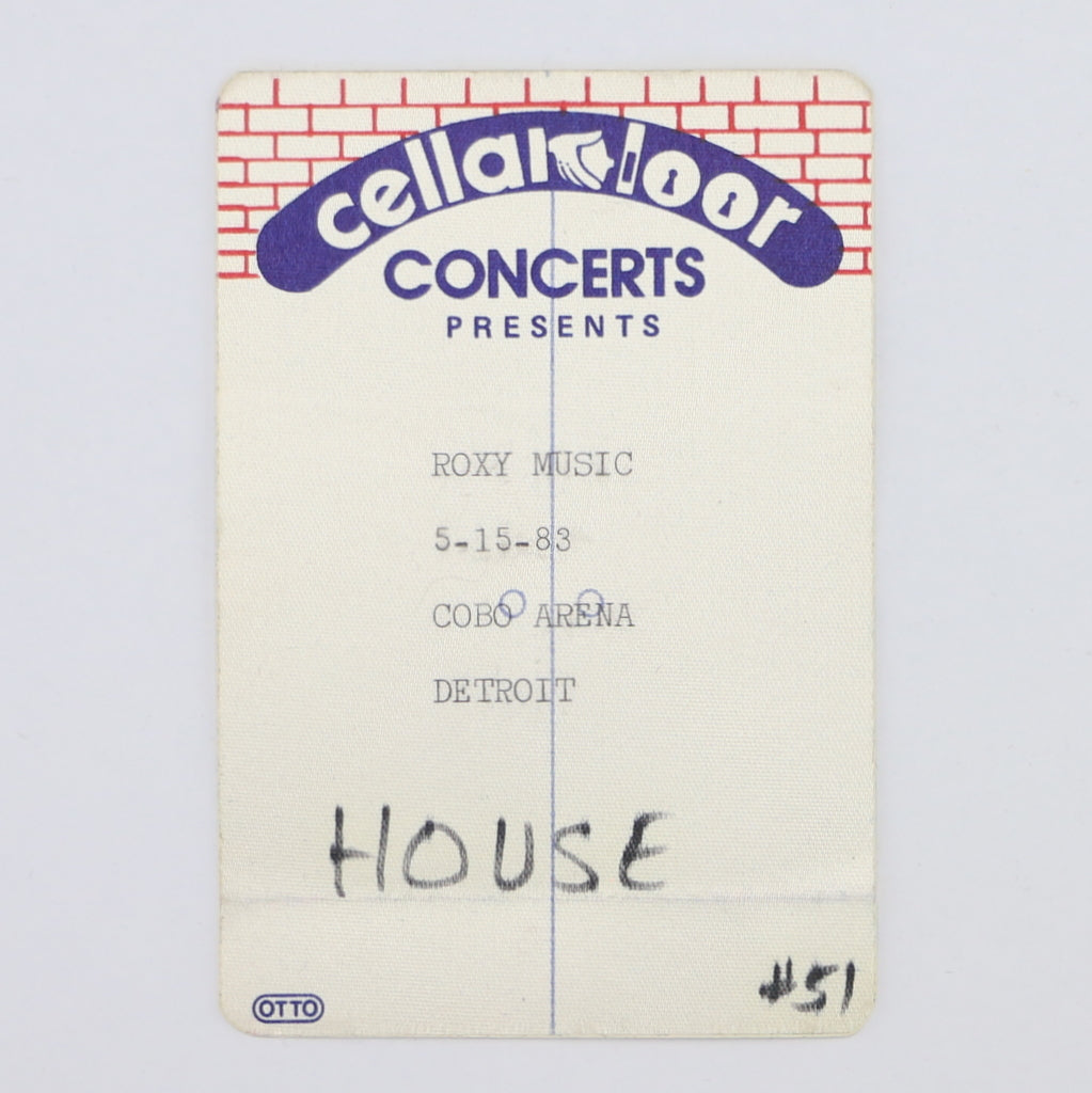 1983 Roxy Music Backstage Pass