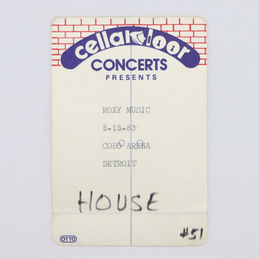 1983 Roxy Music Backstage Pass
