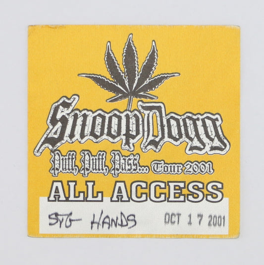 2001 Snoop Dogg Puff Puff Pass All Access Backstage Pass