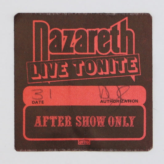 1979 Nazareth Live Tonite Backstage Pass